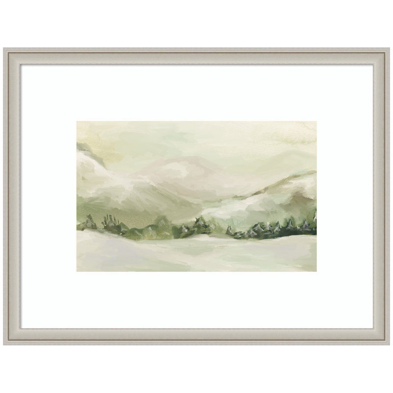 «AQ Winter Landscape No. 3» par Annie Quigley, reproduction d'art encadrée, Argent argent