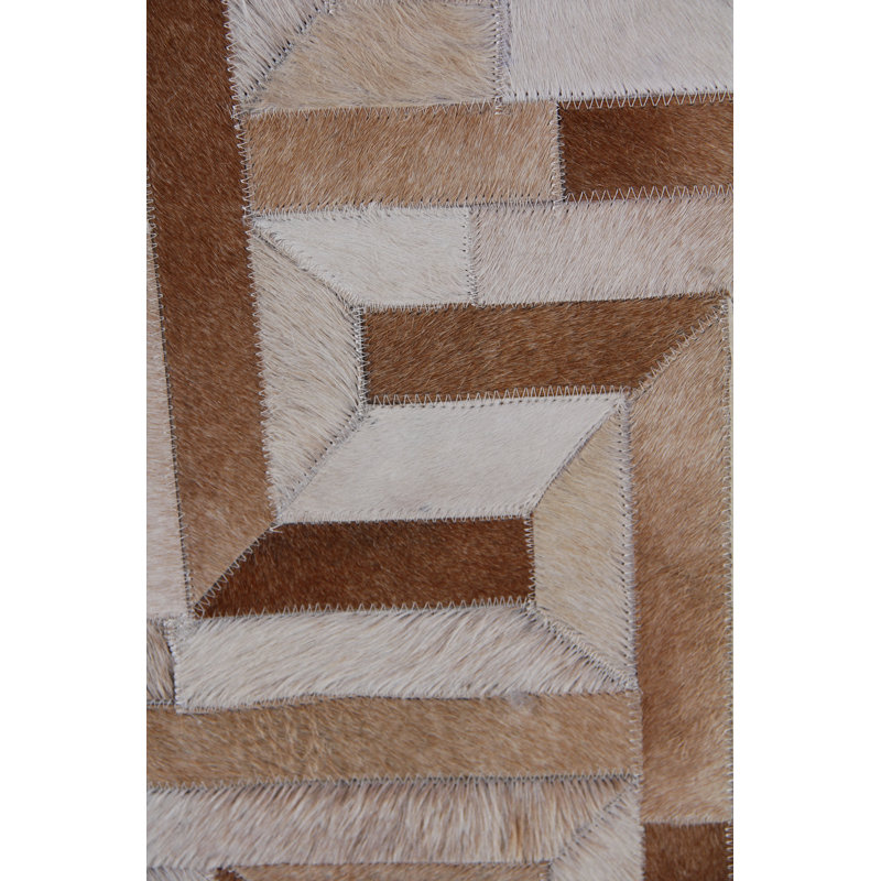 Metro-Velvet Geometric Area Rug in Brown/Gray/Ivory, Rectangle 10' x 14'