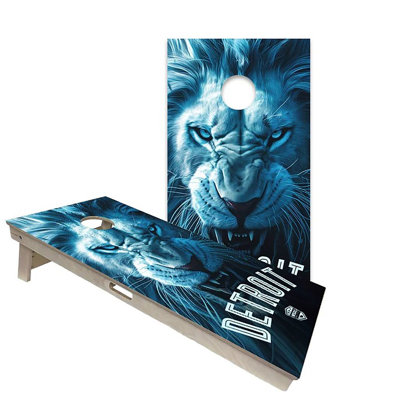 Detroit 2x4 Cornhole Board Set | Includes (2) Boards (8) Bags & Optional Accessories