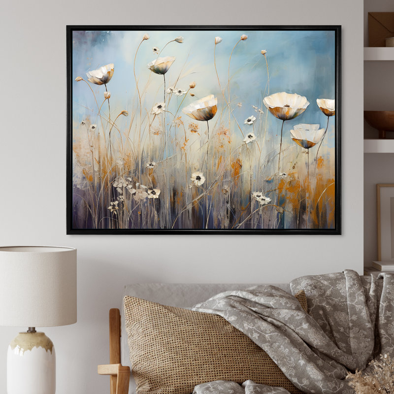 Scerene Wildflowers In Bloom V sur impression sur toile, Cadre flottant noir, 30" H x 40" W