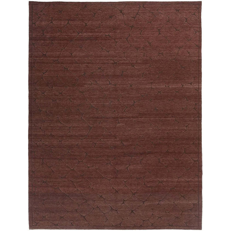 Wool Abstract Area Rug in Brown