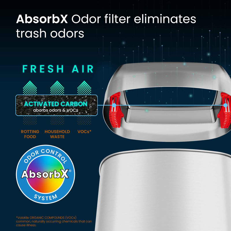 Poubelle ouverte en acier inoxydable, 16 gallons, Acier Inoxydable