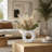Tocara Modern Stoneware Ceramic Vase with Sculptural Geometric Design, Minimalist Decorative Accent for Contemporary Spaces-124898099-104775883