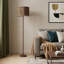 Lampe de chevet 59 "en métal orange et noir avec abat-jour tambour orange et noir