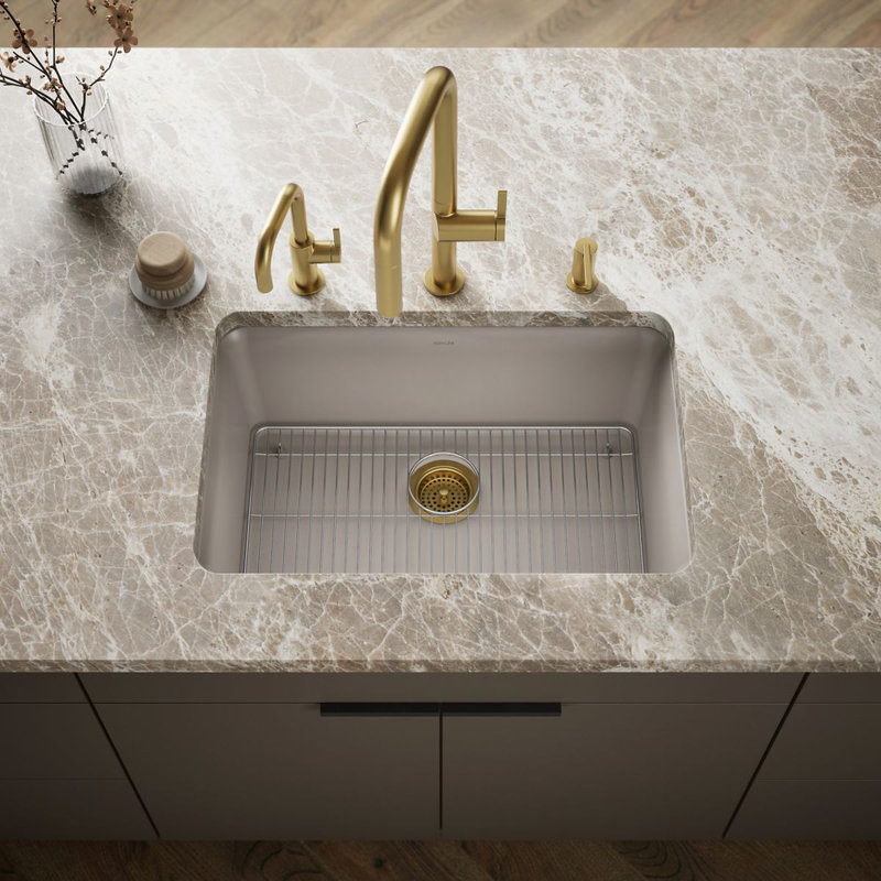 Cairn® Neoroc 27-1/2" x 18-5/16" x 9-1/2" Undermount Kitchen Sink, Matte Taupe