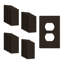 Plaques murales sans vis ENERLITES - Rectangle, brun-91290700