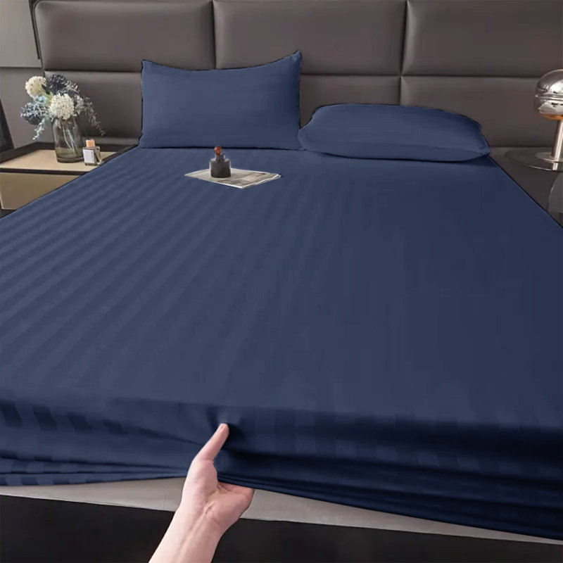 Microfiber Luxury 40cm Deep Fitted Sheet, Single (3'), Navy