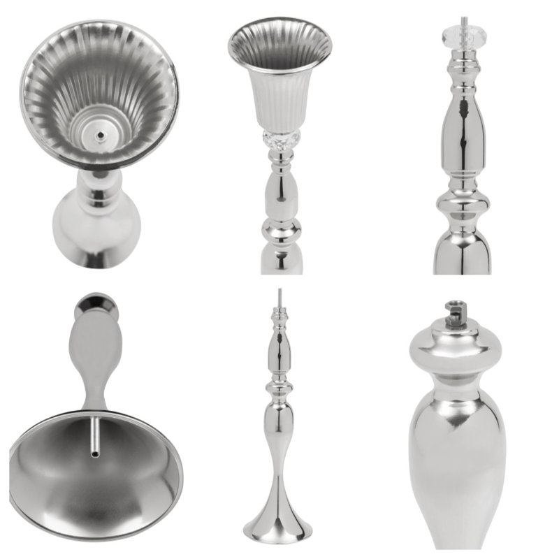 Magers Metal Table Vase, Silver