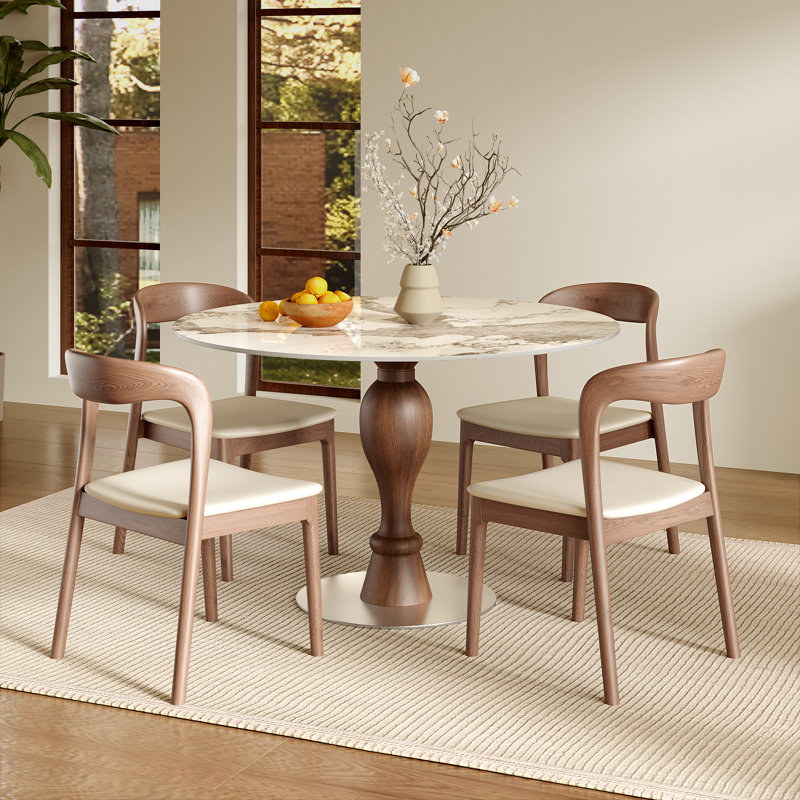 Ensemble de chaises bistro 39 "/ 43" pour 2 à 4 tables de salle à manger coin-repas avec base en pierre frittée et base en métal