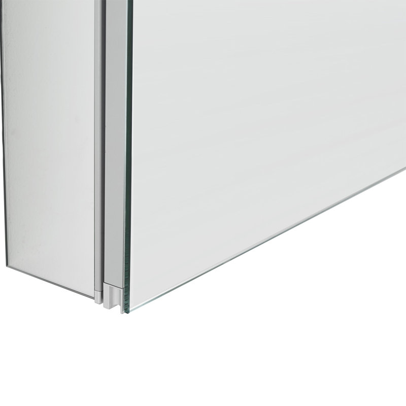 Armoire à pharmacie 2 portes encastrée ou à fixation en surface sans cadre avec 3 tablettes réglables Lowndes