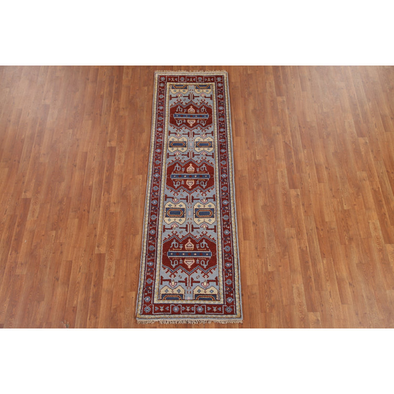 Geometric Traditional  Oriental Runner Rug 3x8