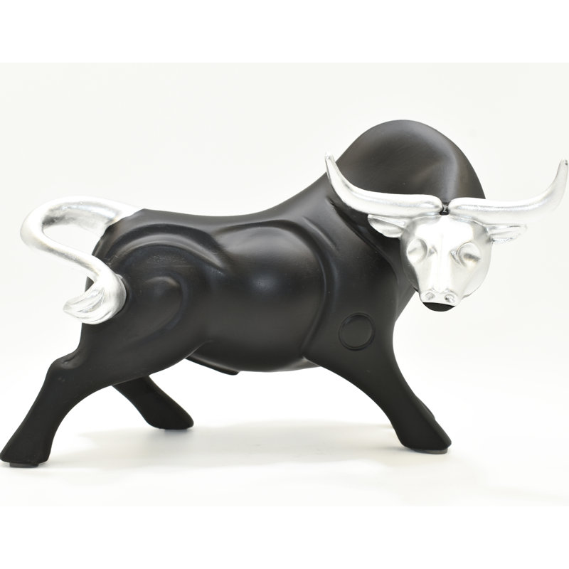 Sculpture de taureau Adam & Friends | 1 pièce, Noir / argent