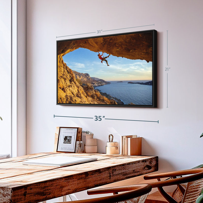 Impression sur toile Free Rock Climbing, H 21 po x l 31 po
