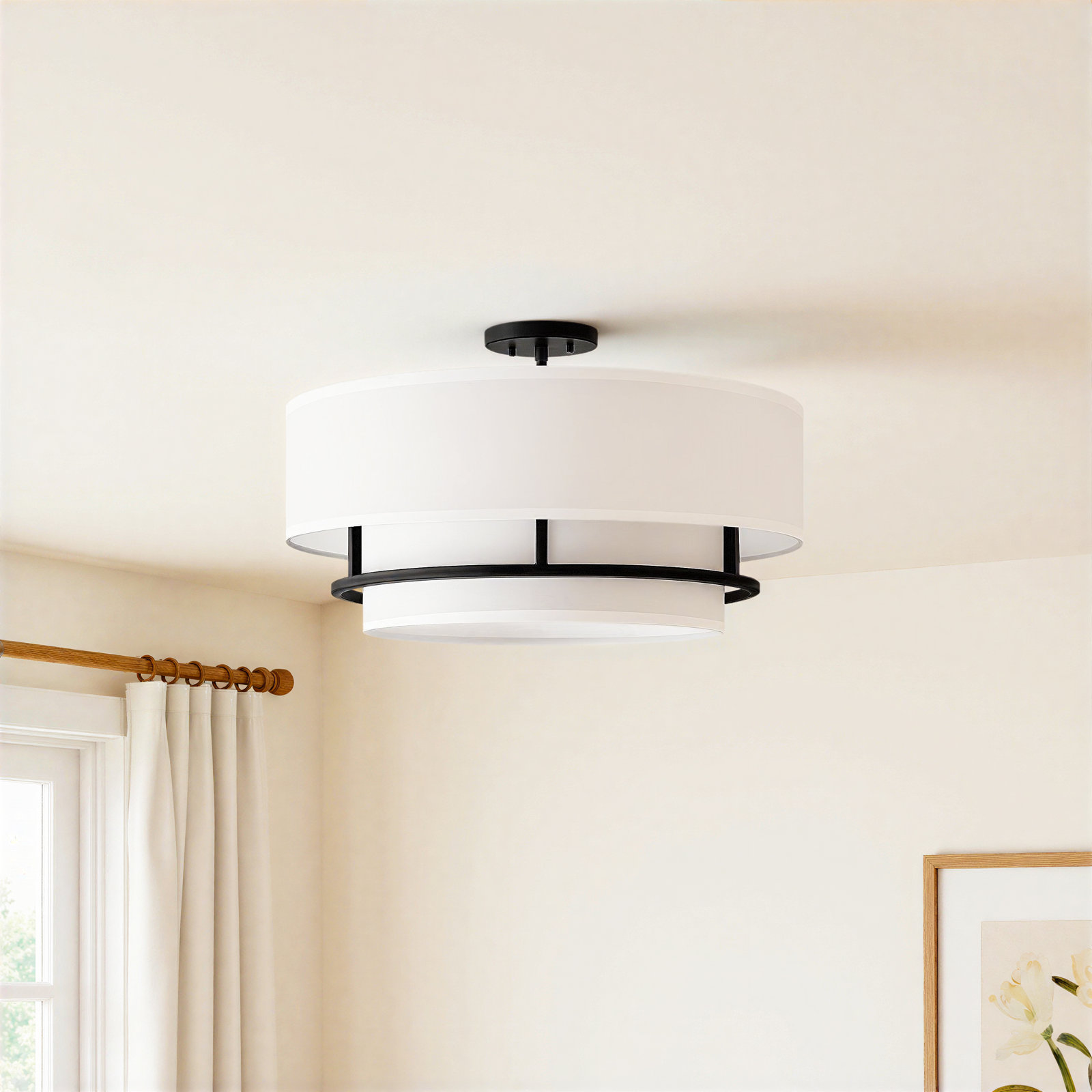 Graham 4-Light Semi Flush Mount, Black