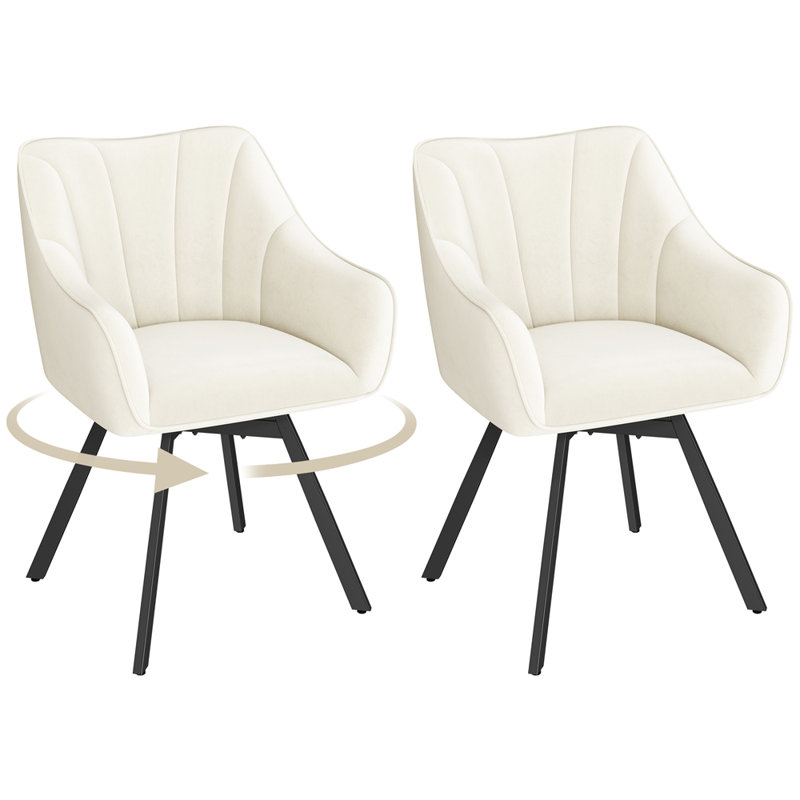 46.5cm H Polyester Upholstered Side Chair, Beige