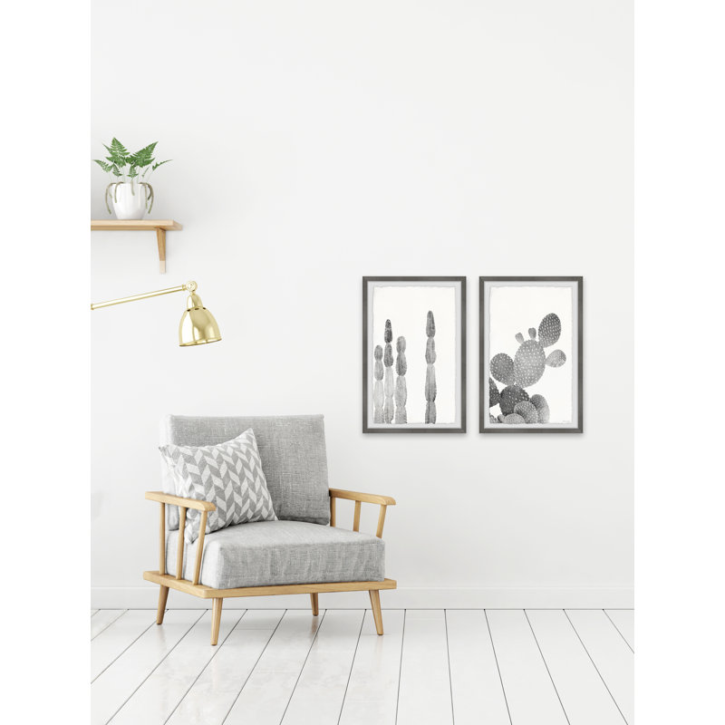 Diptyque texturé cactus, H 18 po x l 12 po