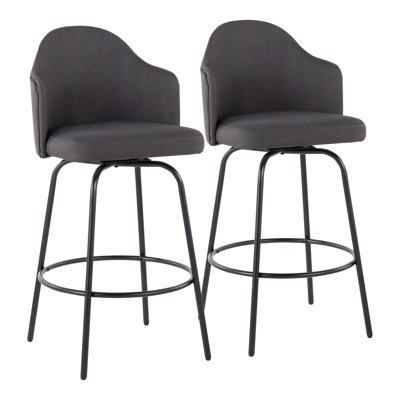 Arabelle Swivel Upholstered Counter Stool with Metal Frame