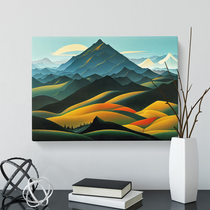 Quirky Mountain Landscape - Wrapped Canvas, 40cm H x 60cm W x 3cm D