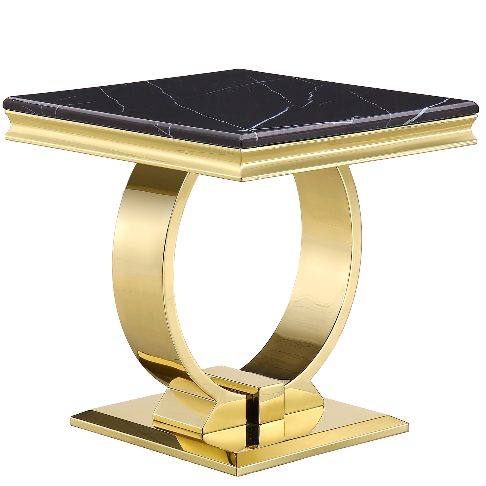 Everly Quinn Ljubinko Black and Gold End table Wayfair