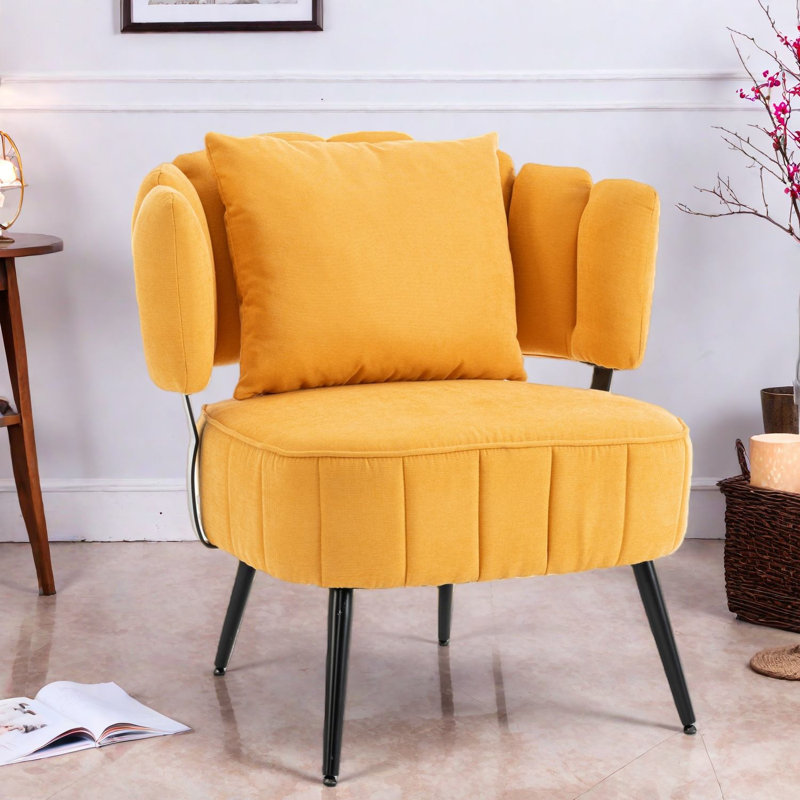 Pocket Coil Accent Chairs, Chenille Steel Modern Chair For Home