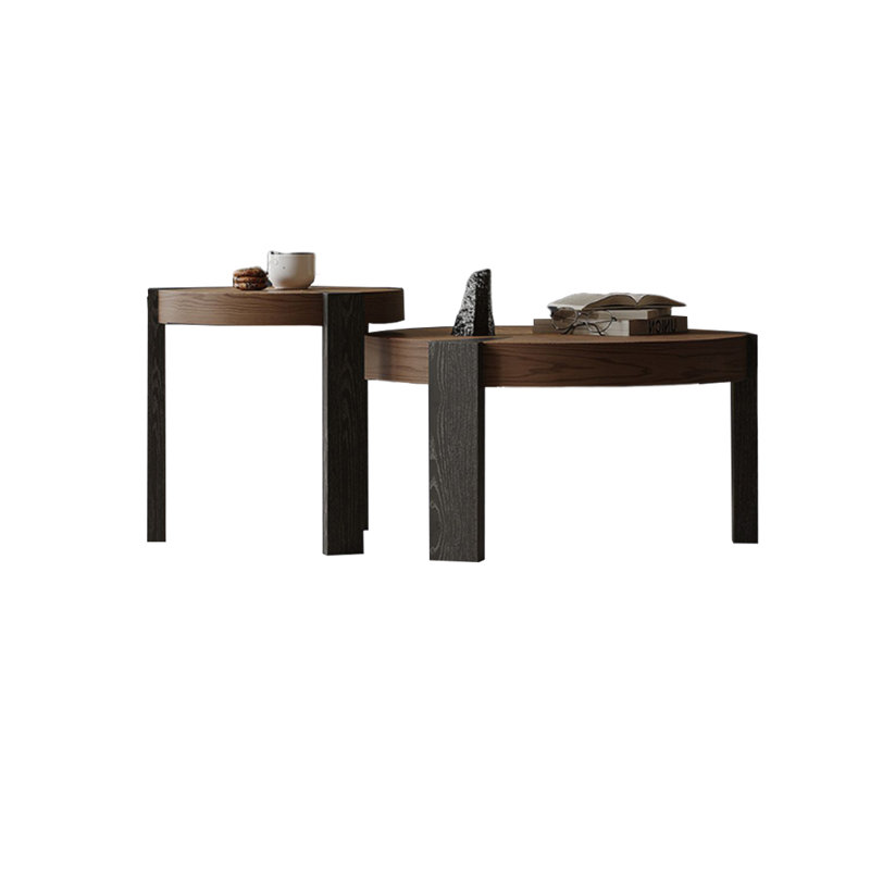 Round Household Wood Coffee Table Set