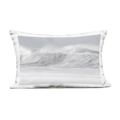 Cresting Beach Wave Design by Maggie Olsen Outdoor Printed Pillow