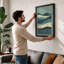Flowing Waves Minimalist - Framed Print-1232010285-1232010286