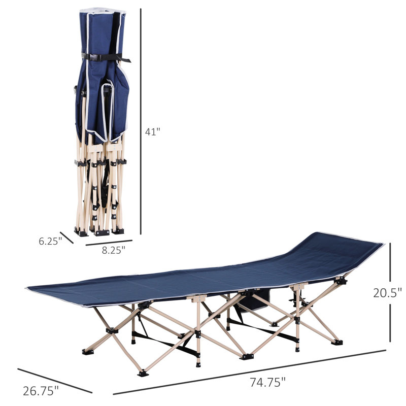 Lit de camp pliant pour adultes - capacité de poids de 330 lb, bleu. Lit de voyage portatif, voyages, campements, vacances. Structure de soutien imperméable, légère et stable pour adultes, camping, et doublure
