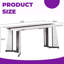 Table de salle à manger blanche et noire rectangulaire à grain pour 8 personnes avec pieds réglables - 70,9 po
