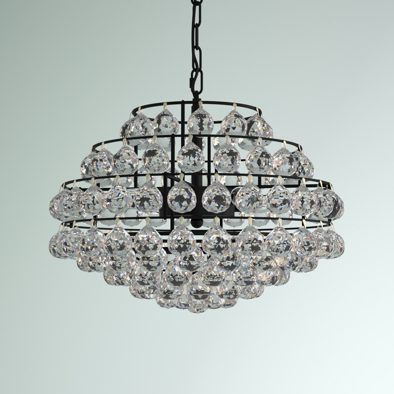 Kieron 5 - Light Unique/Statement Pendant, Black, 73" H x 18" W x 18" D
