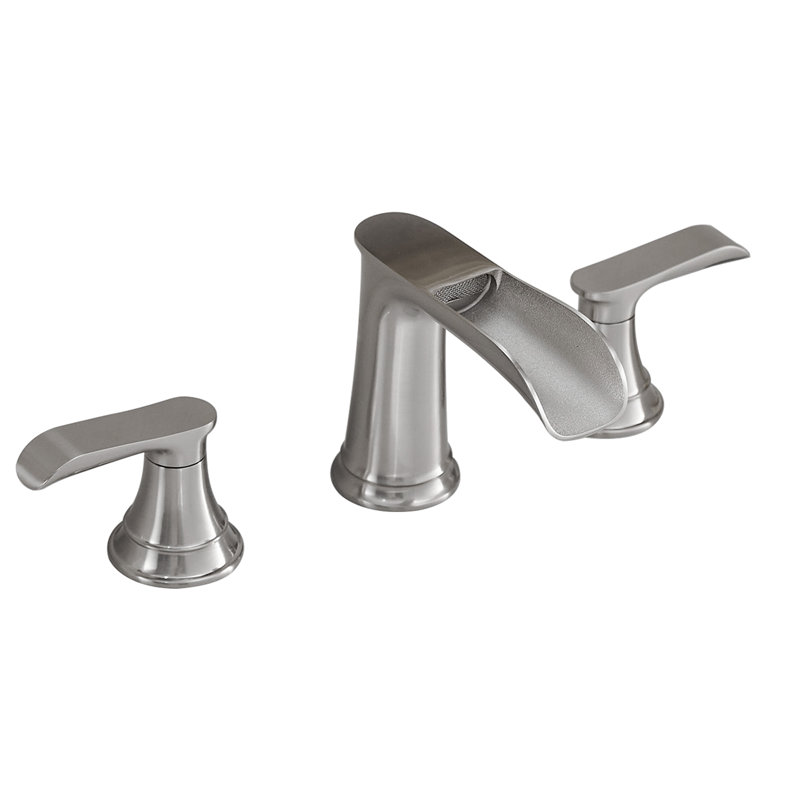 Robinet pour salle de bain à poignée double en acier inoxydable Topcraft, Nickel brossé