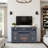 66 In Fireplace TV Stand For Tvs Up To 80 Inches, Corduroy Blue Finish