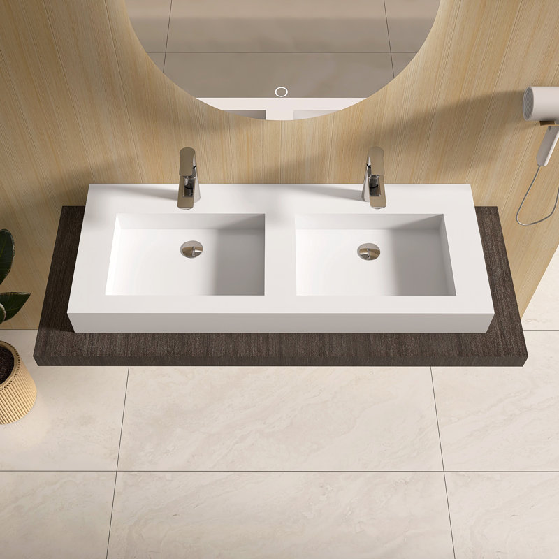 47'' Wall Mounted Bathroom Sink Solid Surface Sink