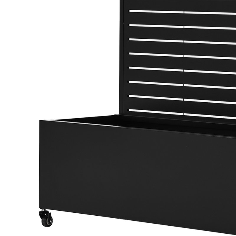 Boîte à fleurs en métal avec treillis Delaney, H 47,2 po x l 47,2 po x P 15,7 po, Black