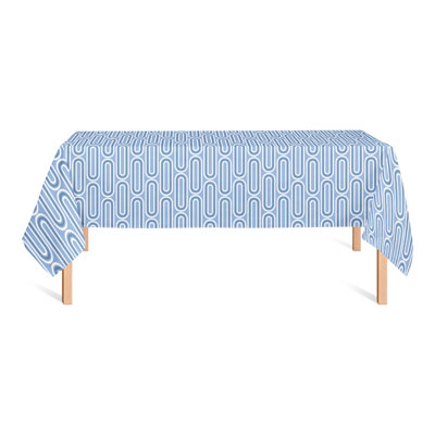 Rectangular Striped Polyester Tablecloth