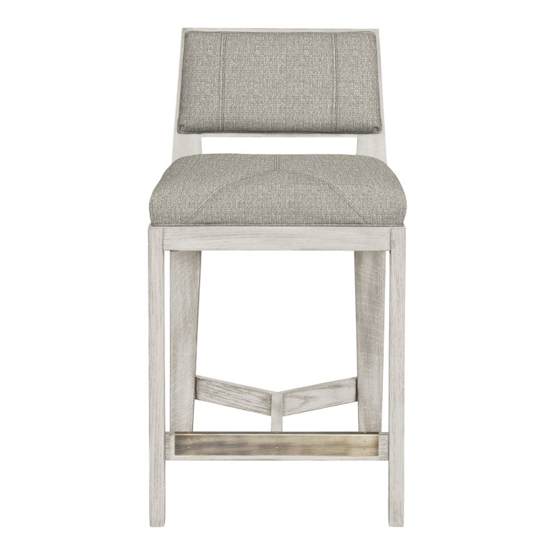 Scoville By Thom Filicia Upholstered Counter Stool with Solid Wood Frame, Casablanca, Galet Tarbee