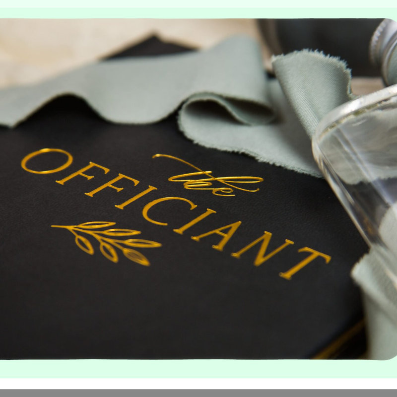 Wedding Officiant Book with Gold Embossed Cover