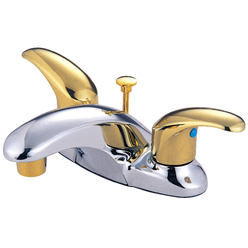 Kingston Brass Legacy Two-Handle 3-Hole Deck Mount 4" Centerset Bathroom Faucet with Plastic Pop-Up