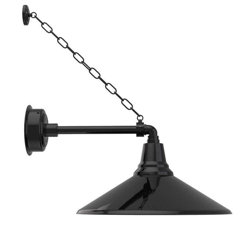 Luminaire de grange d’extérieur à del Albali, H 11 po x l 20 po x P 27 po, Noir
