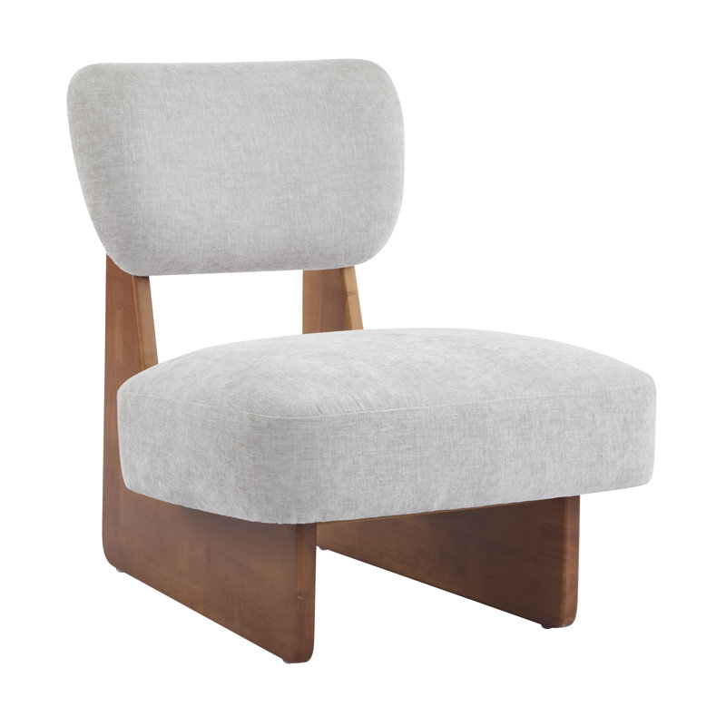 Chaises d'appoint rembourrées en tissu Vierra, Noyer, Gris clair