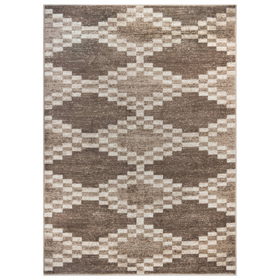 Southwestern Beige And Brown Geometric Area Rug