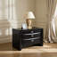 Table de chevet simple en bois massif avec poignées 2 tiroirs-114303453