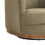 Fauteuil pivotant rembourré Solay avec base en bois, vert mousse-1687135134