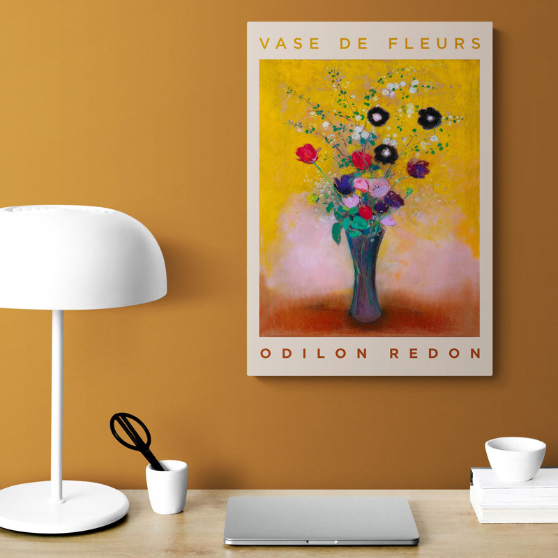 Vase De Fleurs by Odilon Redon - Wrapped Canvas Art Prints, 61 cm H x 41 cm W