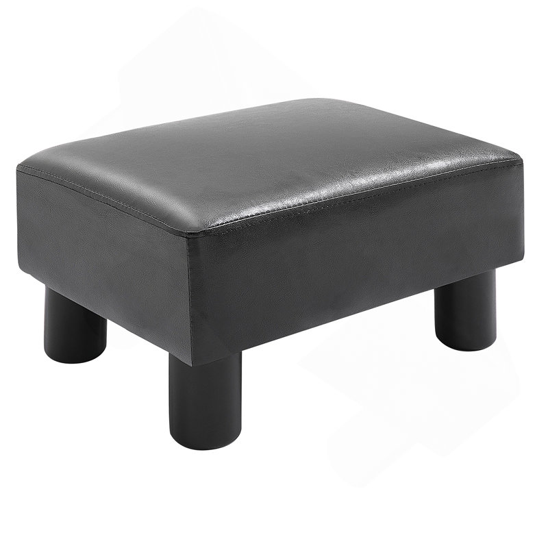 Ottoman Foot Rest, Small Foot Stool with Faux Leather Upholstery