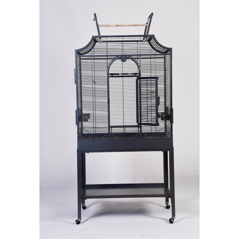 Grande cage de vol élégante noire, Noir, H 63 po x l 33 po x P 22 po