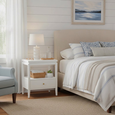 Olana White 1-drawer Nightstand