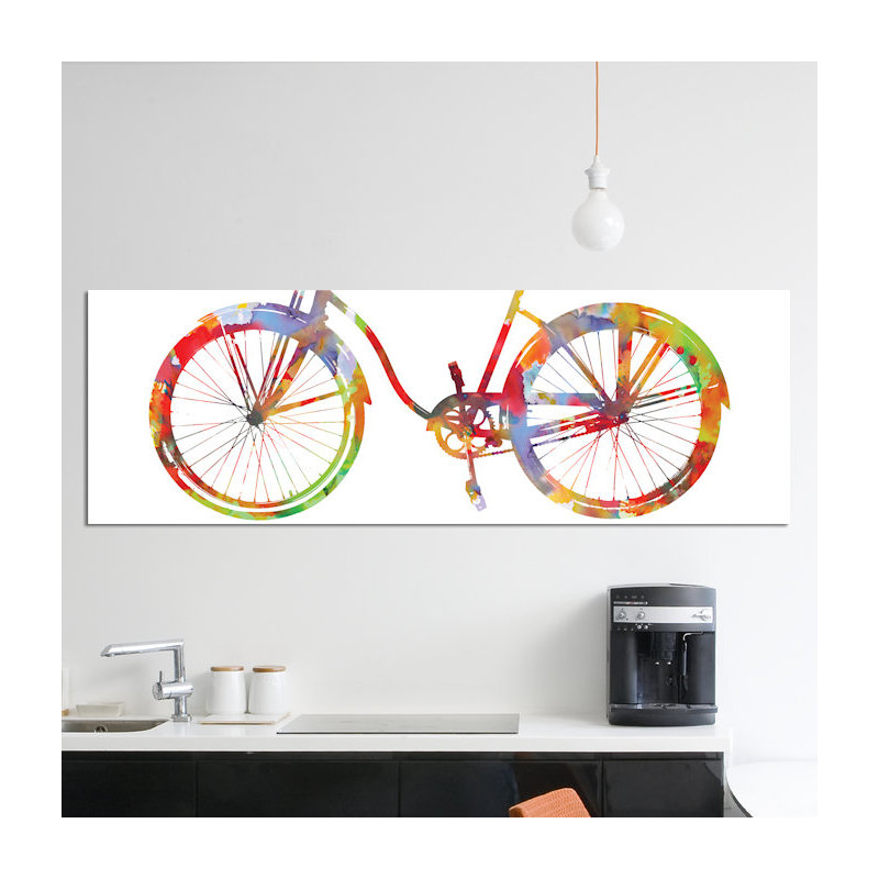 « vélo on i », impression sur toile, H 20 po x l 60 po x P 1,5 po