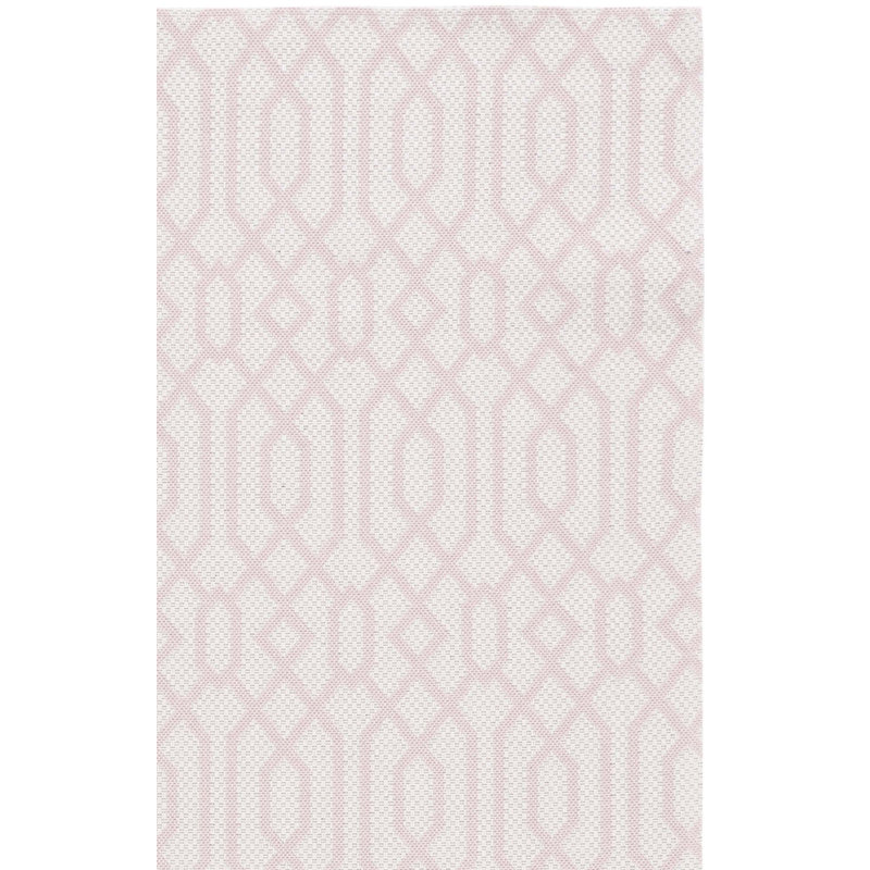 Tapis en coton rose / ivoire Martha Stewart 421, Rectangle 3 pi x 5 pi