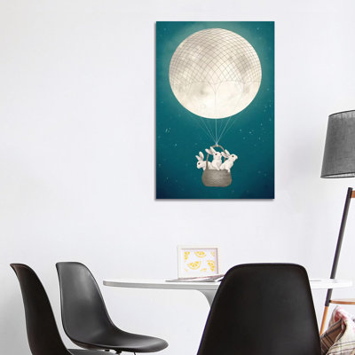 Moon Bunnies by Laura Graves - Wrapped Canvas Print